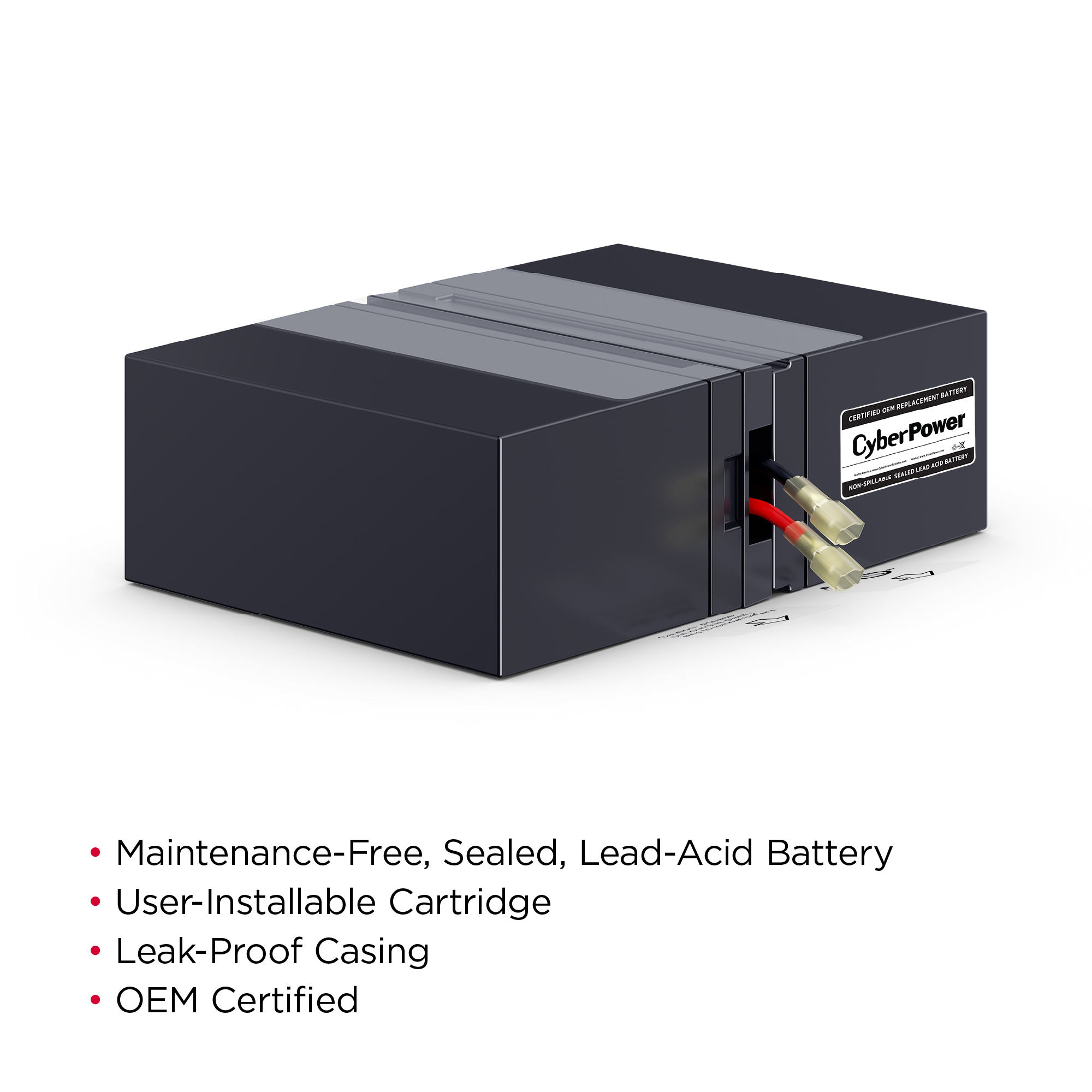 Maintenance-Free User Installable CyberPower RB1270X2A Replacement Battery Cartridge 