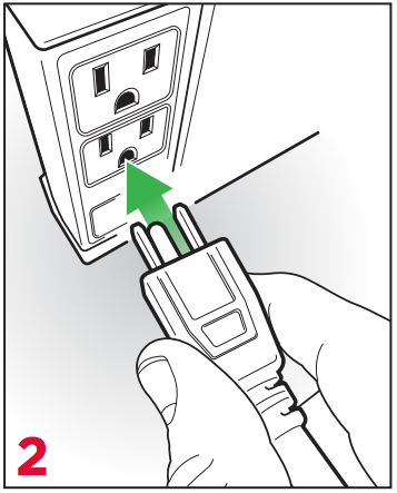 Step 2 - Plug connected equipment into one of six (6) outlets. Resistance may be experienced when first connecting equipment due to the internal shutters of TR outlet.
