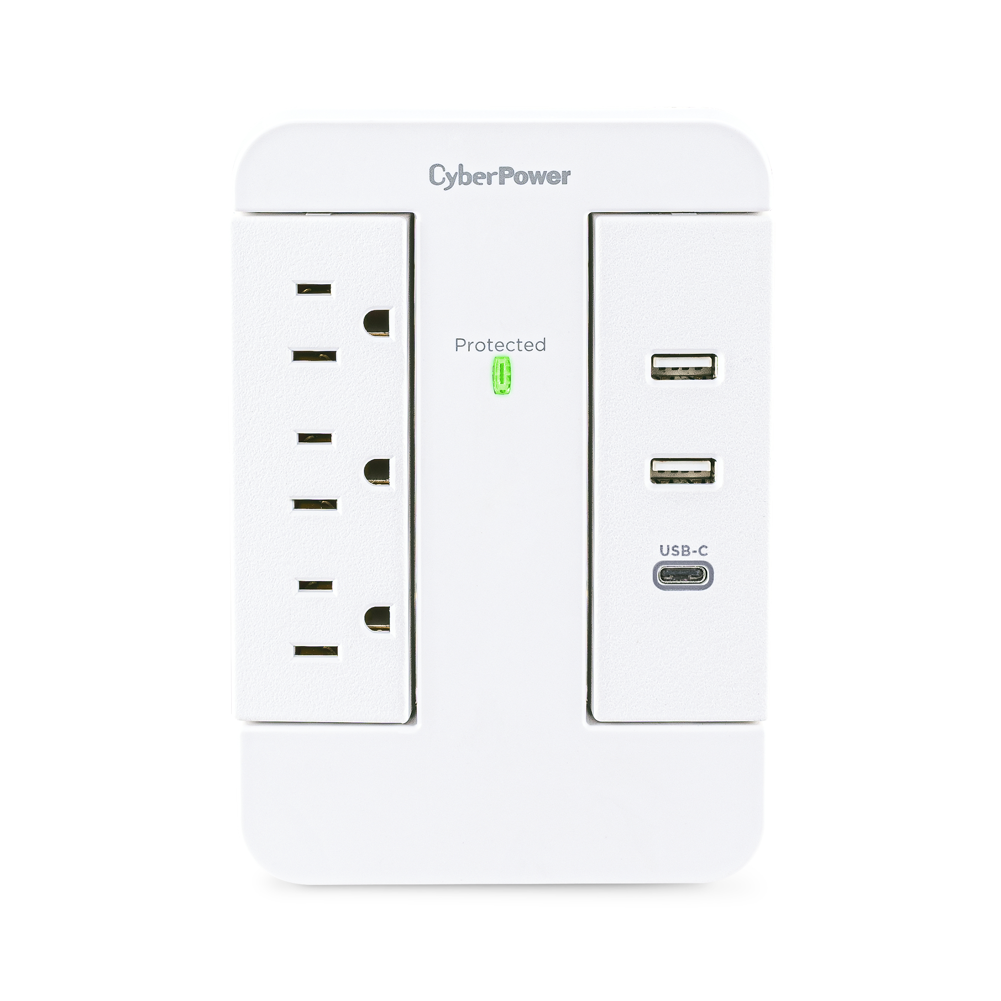 CyberPower 5X CyberPower 2-Outlet Surge Protector USB-A USB-C Wall Tap New 