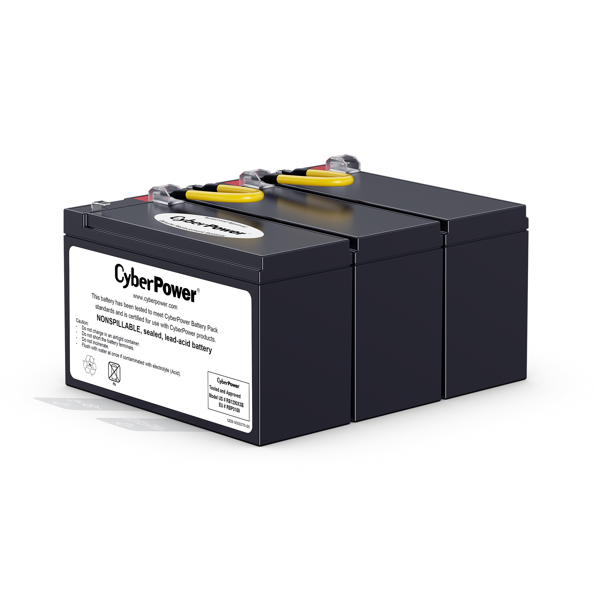 CyberPower RB1280X2B Replacement Battery Cartridge User Installable Maintenance-Free