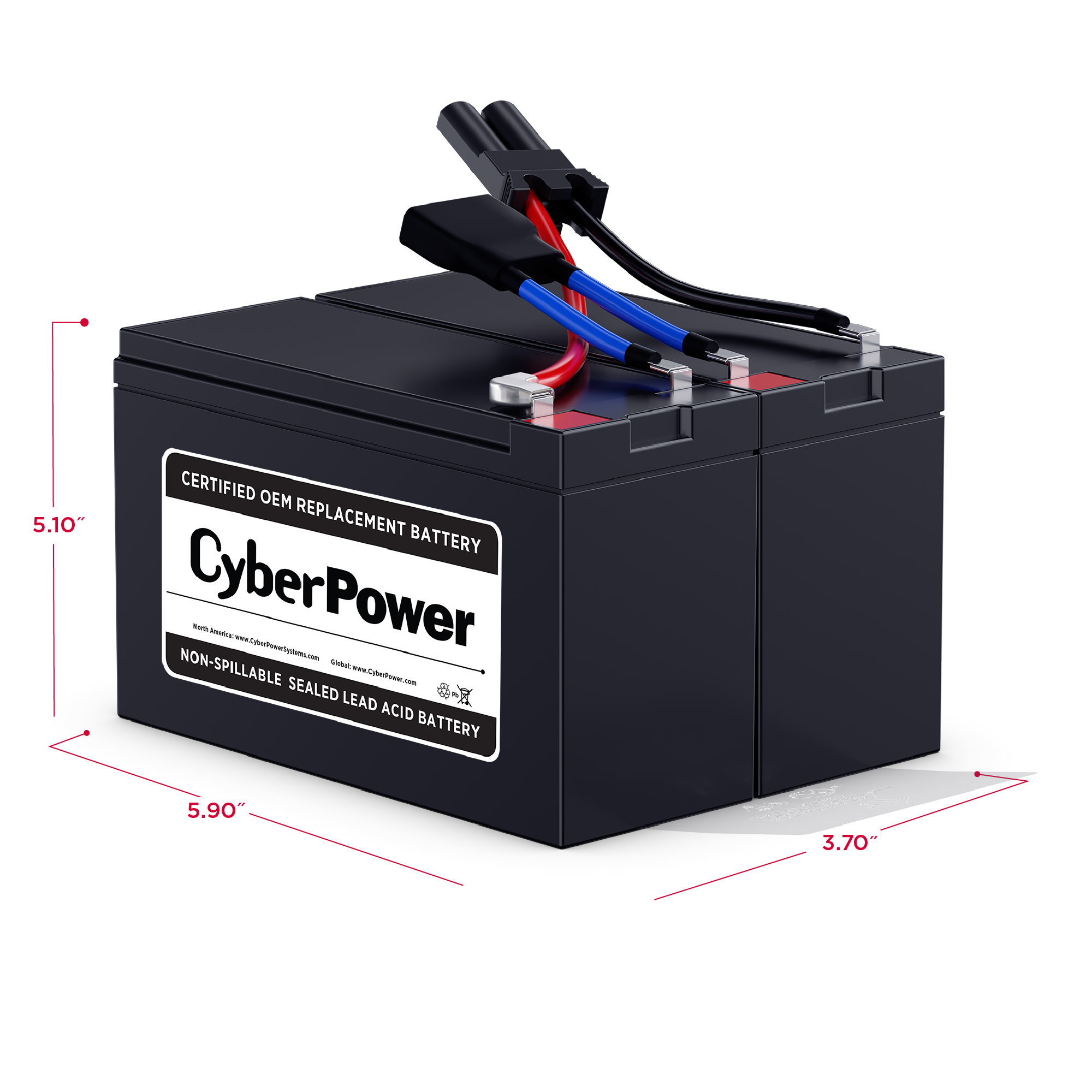 thumbnail image 2 of CyberPower UPS Replacement Battery - RB1270X4B 12V/7Ah Cartridge For OR1500LCDRTXL2U 2 of 11