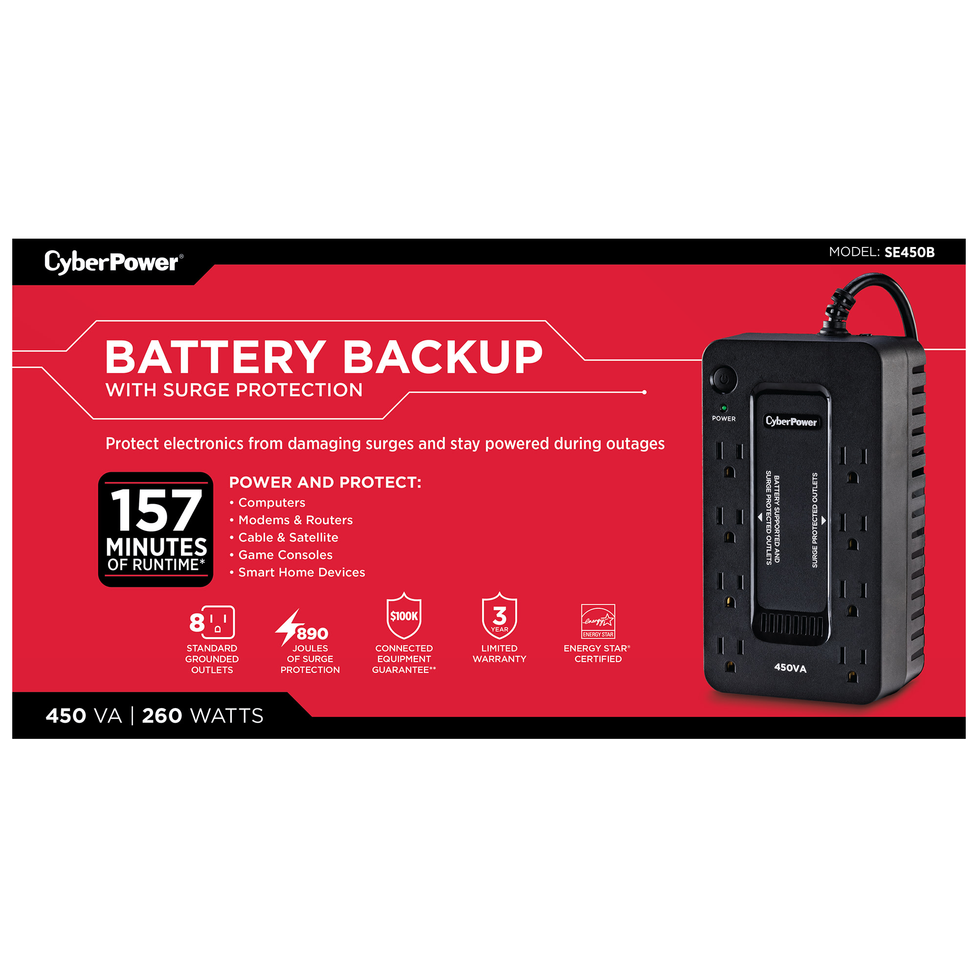 SE450B - Battery Backup - Product Details, Specs, Downloads | CyberPower