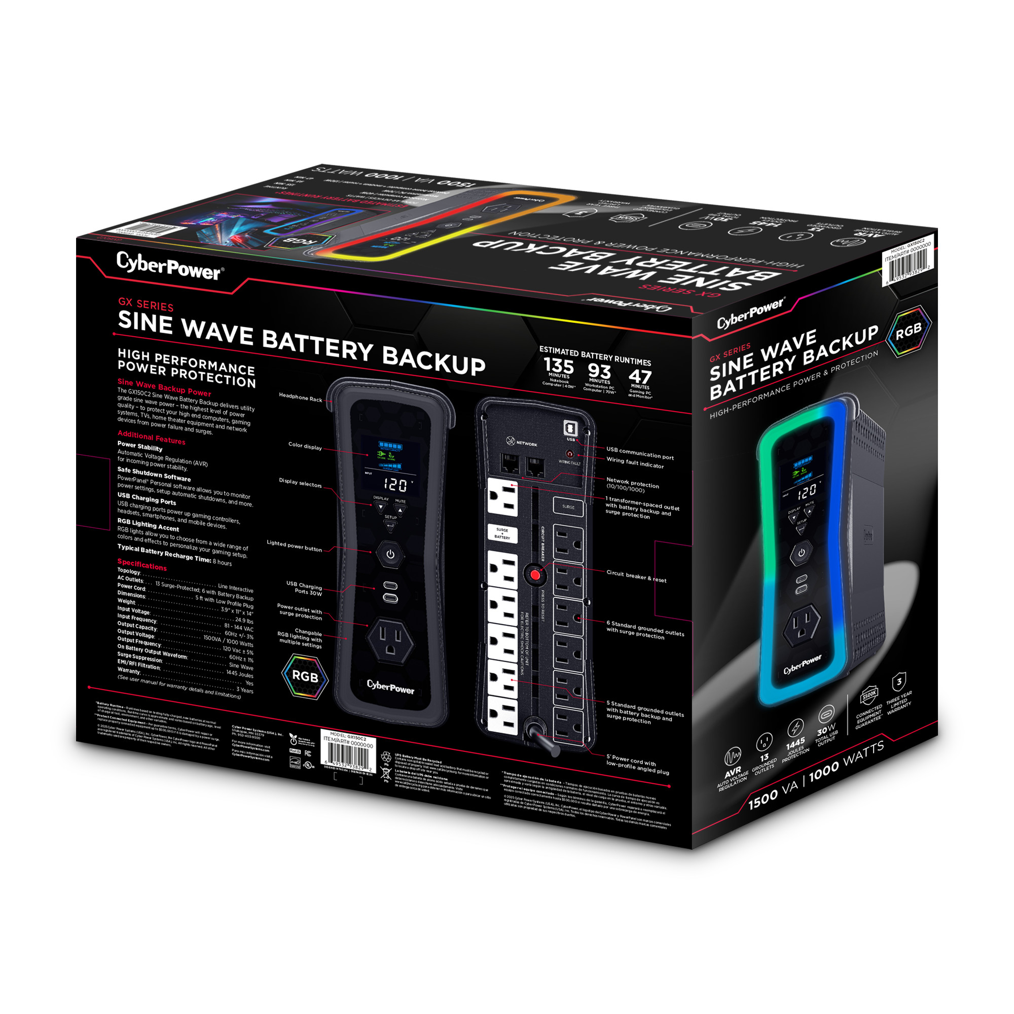 GX150C2 - GX Series - Product Details, Specs, Downloads | CyberPower